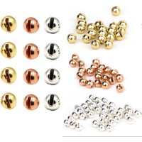 50pcs Tungsten Slotted Beads 2.5mm-4.0mm Fly Tying Material Trout Flies Fishing Tungsten Beads Gold/Sliver/Copper Jig Hook