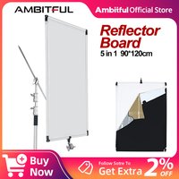 AMBITFUL 90x120cm Reflector Board Photography Studio Reflective LIght Effect Kits Aluminum Alloy Fram 35in x 47in Sun Scrim