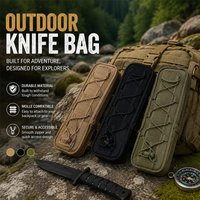 Outdoor Tactical Molle Knife Pouch EDC Tool Knives Holder Hunting Accessories Outdoor Sports Hiking Camping Flashlight Bag