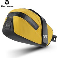 AliExpress West Biking WEST BIKING Bike Portable Saddle Bag 0.8L Polyester Compact Lightweight Reflective Logo Bicycle Bag Saddle Hook Tape Bike Bag