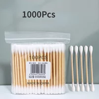 Hot Sale Cotton Swabs 1000pc/lot Double Head Nose Ears Cleaning Women Make Up Cotton Buds Tip for Wood Sticks Health Care Tools