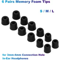 6 Pairs Memory Foam Tips (S/M/L) for 3mm-4mm Connection Hole In-Ear Headphones Compatible with TIN HiFi T2/T2 Pro, SHURE se846