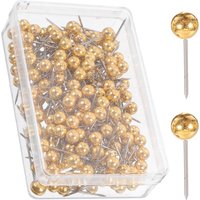 200Pcs Gold Decorative Push Pins Metal Round Ball Head Tacks for Travel Maps Office Organization Home Decor Bulletin