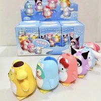 Sanrio Blind Box Penguin Parade Series Authentic Hello Kitty Kuromi Characters Cute Movable Action Figures Ornaments Gifts