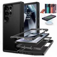 3IN1 Heavy Duty Armor Case for Samsung Galaxy S25 S24 Ultra Plus 5G OTT Enhance Box for Magsafe Magnetic Wireless Charge Cover