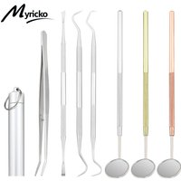 Dental Spiegel Edelstahl Dental Instrument Zahnarzt Werkzeug Set Sonde Zahn Pflege Kit Pinzette Hacke Sichel Scaler