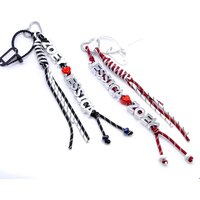 1pc customized silver letter bag pendant with braided tassel rope, red heart, name tag, a special gift for dad/boyfriend.