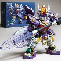 Superhero Mecha Building Blocks Purple Robot Building Blocks DIY Assembly Figure Model Children Toy Christmas Birthday Gift