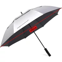 Extra Large Umbrella Titanium Silver Double Layer Sun Protection Umbrella Parasol Outdoor Large Beach Golf Umbrella Fishing Gift