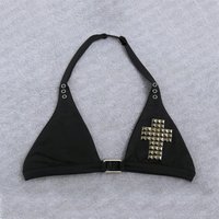 Vintage 2000s Gothic Willow Leaf Pattern Decoration Summer Women's Clothing New Sexy Bikini Top Swimsuit Slimming y2K emo Girl