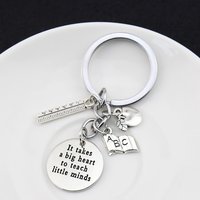 Fashion Alloy Calculator Ruler Book Keychain Gift for School Season Teachers