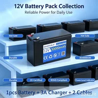 Daweikala 12V 30000mAh Tragbarer Wiederaufladbarer Akku, Multifunktionale Stromversorgung für USV, Notbeleuchtung, Outdoor-Elektronik, EU-Lager 7 Tage Lieferzeit