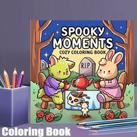 28 Pages Spooky Time Coloring Book for Adult | Colouring Book, Drawing Supplies for Christmas, Thanksgiving