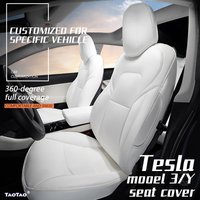 Full Set Car Seat Covers For 2020-2024 Tesla Model Y Model 3 5 Seat Nappa PU Leather Front & Rear Seat Cover Cushion Protectors