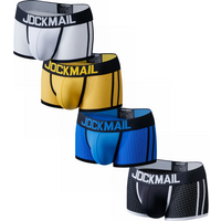JOCKMAIL 4Pcs Man Underpants Boxershorts Men Boxers Male Breathable Ice Silk Mesh Quick Drying Underwear Menโs Panties Boxer