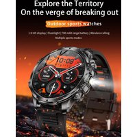 2025 New 1.9inch Men Smart Watch Flashlight Outdoors Sports Fitness Tracker 800mah Large Battery IPX8 Waterproof LED Smartwatch