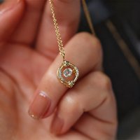 Huitan Exquisite Star Necklace with Shiny Crystal Cubic Zirconia Daily Neck Accessories for Women Gold Color Statement Jewelry