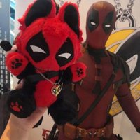 Bandai Deadpools Cat Toy 30cm Deadpooled Cotton Doll Peripheral Stuffed Pillow Anime Collection Model Toy For Kid Birthday Gifts