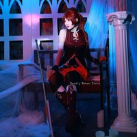 in Stock S-XL Sakuraa Kyoko Cosplay Puella Magi Madoka Magica Combats Wig Anime Outfits Halloween Party Costume for Women