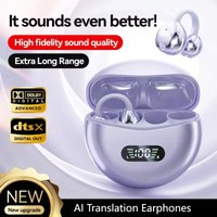 Open Ear Clip Earbuds Wireless Bluetooth5.4 Headphone Noise Cancelling Earphone With Mic LED Display for Xiaomi Huawei Android