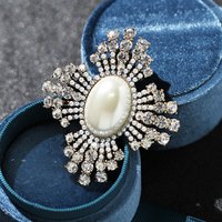 Vintage Cross Rhinestone Brooch - Exaggerated Exquisite Design, Women's Luxury Jewelry, Ideal for Weddings, Perfect Holiday Gift