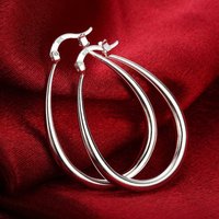 925 Sterling Silver big Earrings high quality Hook women lady wedding hot sale fashion Earring Jewelry 4.1cm