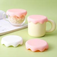 Summer Thickened Mug Cup Lid Cup Accessories Silicone Reusable Glass Cup Lid Coffee Mug Sealed Cap Dustproof Cup Lid Cap