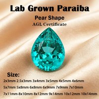 Lab Grown Paraiba Gemstone Pear Shape Loose Gemstones For Jewelry Making Setting Multi Shapes Available