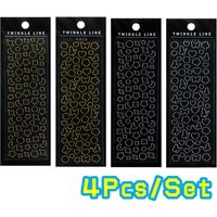 4 Pcs Butterfly Heart Gold Silver Stickers Stamping PVC Material Stickers Scrapbooking Creative DIY Deco Stationery