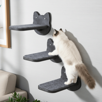 Wooden Cat Climbing Shelves Wear Resistant Scratching Pads Wall Mounted Cat Tree Floating Stairs Sturdy Cat Wall Shelves