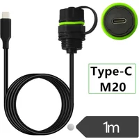 IP68 Waterproof USB 3.1 Chassis Panel M20 Type-C Male Female Extended Waterproof and Dustproof Charging Data Cable 1m
