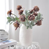 23.62 Inch Artificial Thistle Flower for Home Decoration Floral Arrangement Wedding Centerpiece