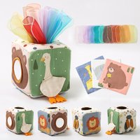 Zabawki Montessori z tkaniny, magiczne bawełniane zwierzątka, pudełko na chusteczki, zabawki edukacyjne dla dzieci do ćwiczeń palcami, sensoryczne zabawki edukacyjne dla niemowląt.
