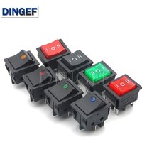 1PCS 4PIN 6PIN 2 / 3 position ON-OFF Mini with light cat-eye rocker switch KCD4 220V LED rocker switch button 16A 30A 250VAC 20A
