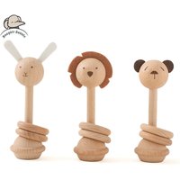 Wooden Montessori Toys For Babies Mobile Rattle Toy Comfort Rattle Toy Beech Wooden Animal Baby Comfort Toy Nursery Decoration