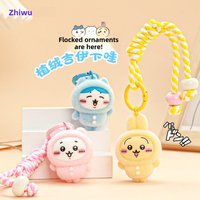 Cute Flocked Chiikawa Key Chain Pendant Hachiware Usagi Doll School Bag Key Chain Pendant Toy Child Gift