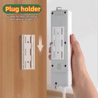 Wall Mounted Self Adhesive Power Strip Fixer Removable Cable Organizer Desktop Socket Holder for Office Home
