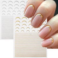3D French Nail Stickers 1pcs French Romance Fashion Nail Accessories Metal Line Nail Stickers Nail Art Stickers Nail Stickers