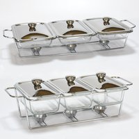 Luxury silvery food warm serving dish 3.6l chafing dish for party wedding hotel