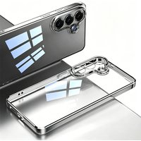 Luxury Glitter Plating Clear Soft Case For Samsung Galaxy S26 S25 S24 S23 FE S22 Ultra Plus Silicone Silver Shell S26Ultra S26+