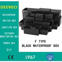 Black Outdoor Waterproof Plastic Enclosure - Electronic Project Instrument Case Electrical Junction Box Housing for Circuit Boa