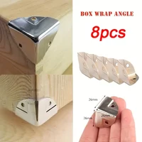 8 Pcs Silver Cabinet Trunk Corner Protector Furniture Case Box Corner Edge Safety Guards Box Legs Decor Home Hardware Tools