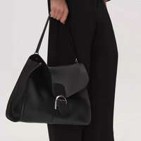 2026 Luxury Brand Genuine Leather Women Shoulder Bags Fashion Gold Buckle Women Handbags Top Quality Solid Crossbody Bags Woman
