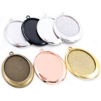 5pcs 30x40mm Inner Size 7 Colors Plated Smile model Cabochon Base Setting Charms Pendant