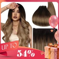 Ugeat Sew in Hair Extensions Human Hair Soft Natural Dark Root Hair Bundles for Women Hair Weaves 100G Remy Human Hair