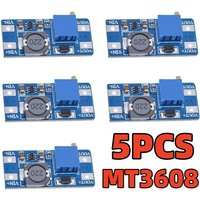 5PCS MT3608 DC-DC Adjustable Boost Module 2A Boost Plate Step Up Module with MICRO USB 2V-24V to 5V 9V 12V 28V