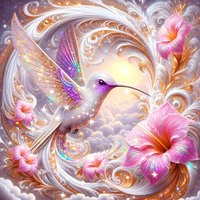 EverShine DIY Diamond Mosaic Hummingbird 5D Diamond Art Painting Kit Flower Full Drill Embroidery Animal Bird Home Decoration