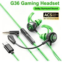 G36 Gaming Headset DAC Type-C/3.5mm Wired Headphones With Microphone Bass Stereo Earphones Handsfree For iPhone 17 16 15 Samsung