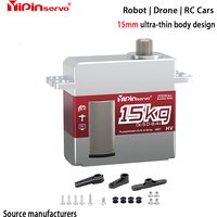 YiPin 15mm Ultra-thin Body 15kg-20kg-25kg-30kg-35kg All Metal Brushless Servomotor for Drones, Robot, RC Car, Automation Equipme