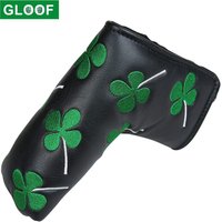 Golf Blade Putter Head cover Head Cover for Golf Clubs,Lucky Clover Putter Head Cover for Golf Clubs Men,White PutterCover Blade